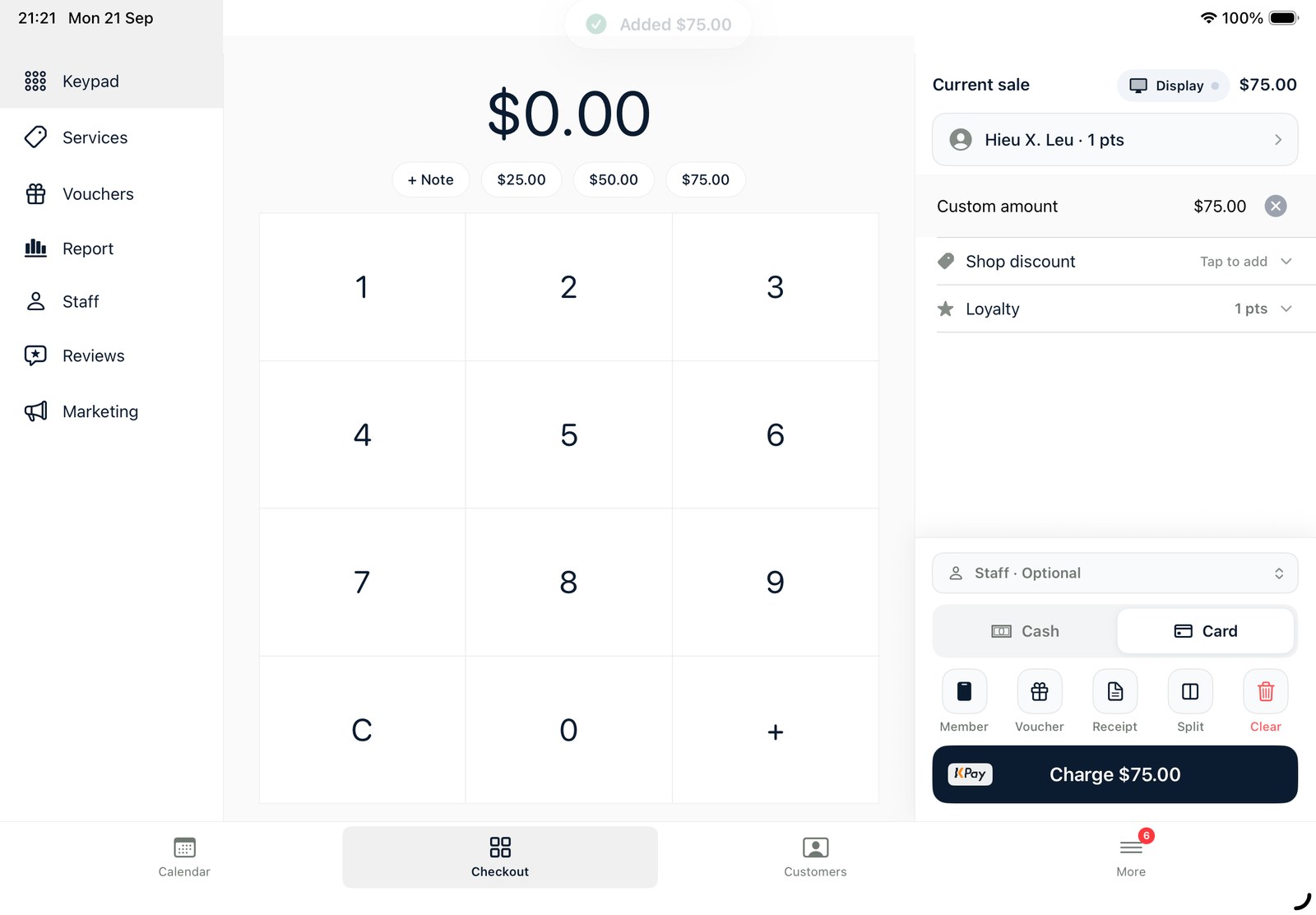 Ukilu POS checkout screen on iPad