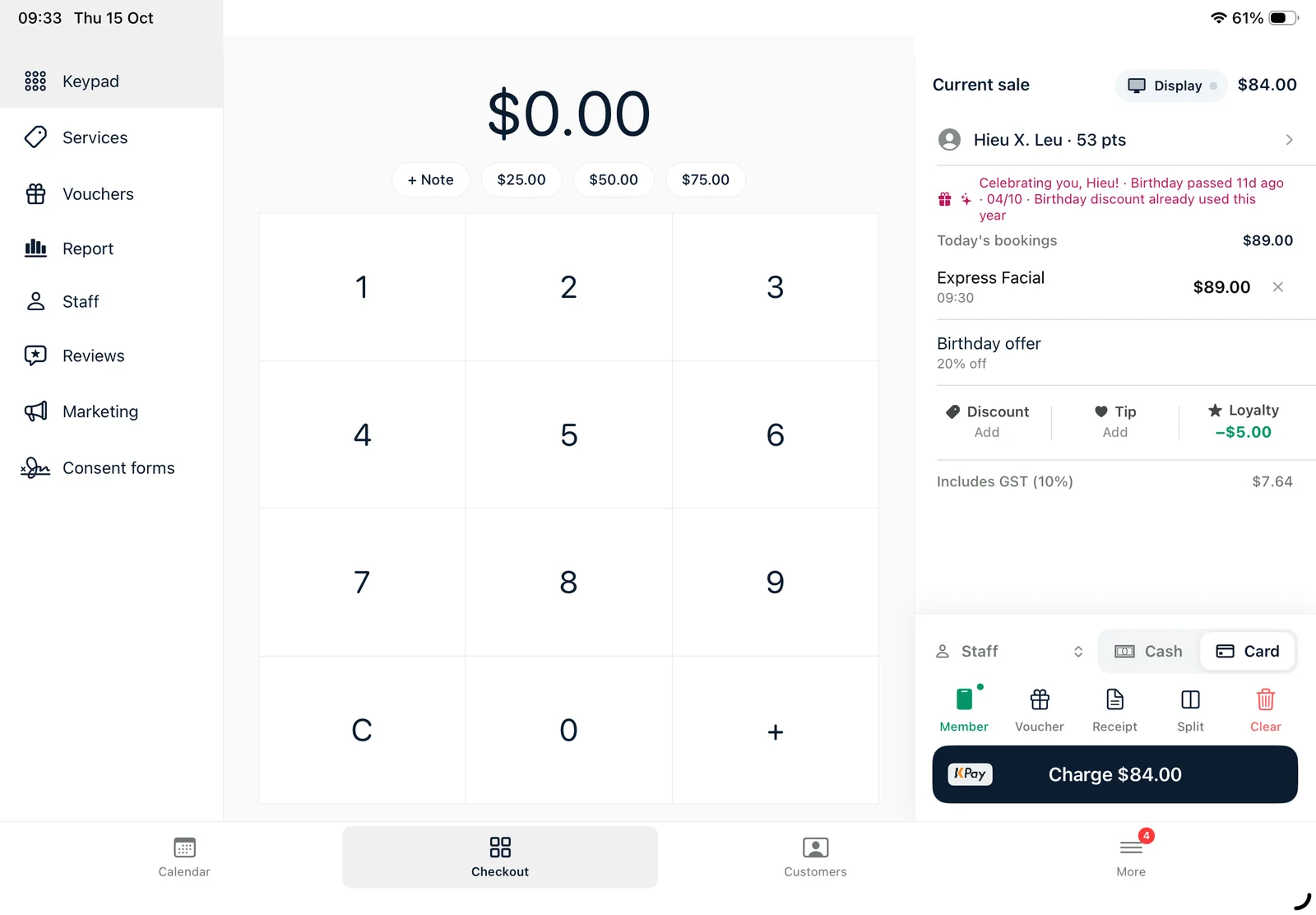 Checkout that knows the client
