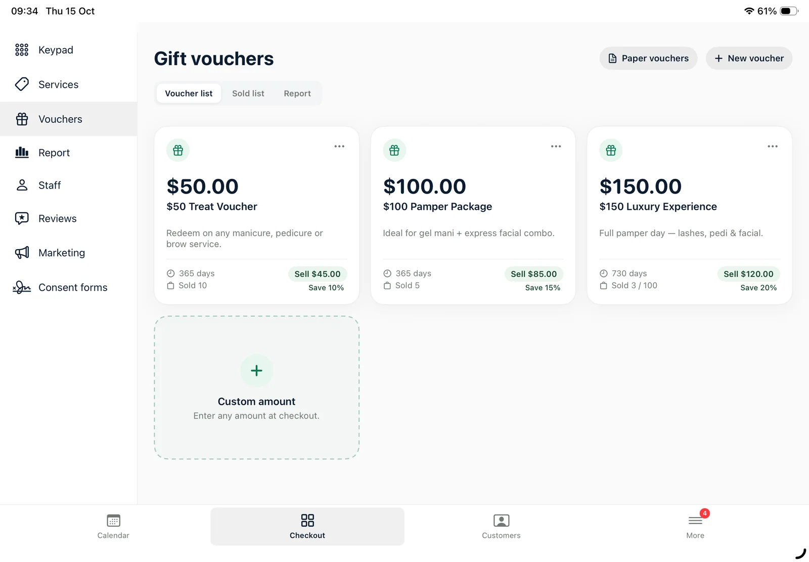Gift vouchers that sell themselves